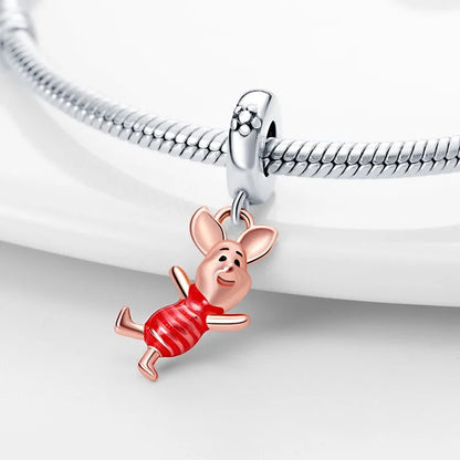 Hot Sale Charms Bead 925 Sterling Silver Cute Mini Piggy Dangle Fit Bangle Bracelet Necklace DIY Jewelry