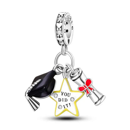 Charm Birrete de Graduación Plata 925 | Compatible Pandora Original