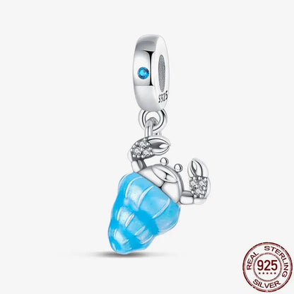 Charm camaleón y luciérnaga que brilla en la oscuridad – Plata 925 para pulsera tipo Pandora, joyería DIY única