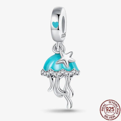 Charm camaleón y luciérnaga que brilla en la oscuridad – Plata 925 para pulsera tipo Pandora, joyería DIY única