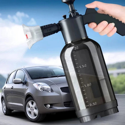 Pulverizador de Espuma Transparente 2L | Manual a Presión para Lavado de Autos y Limpieza