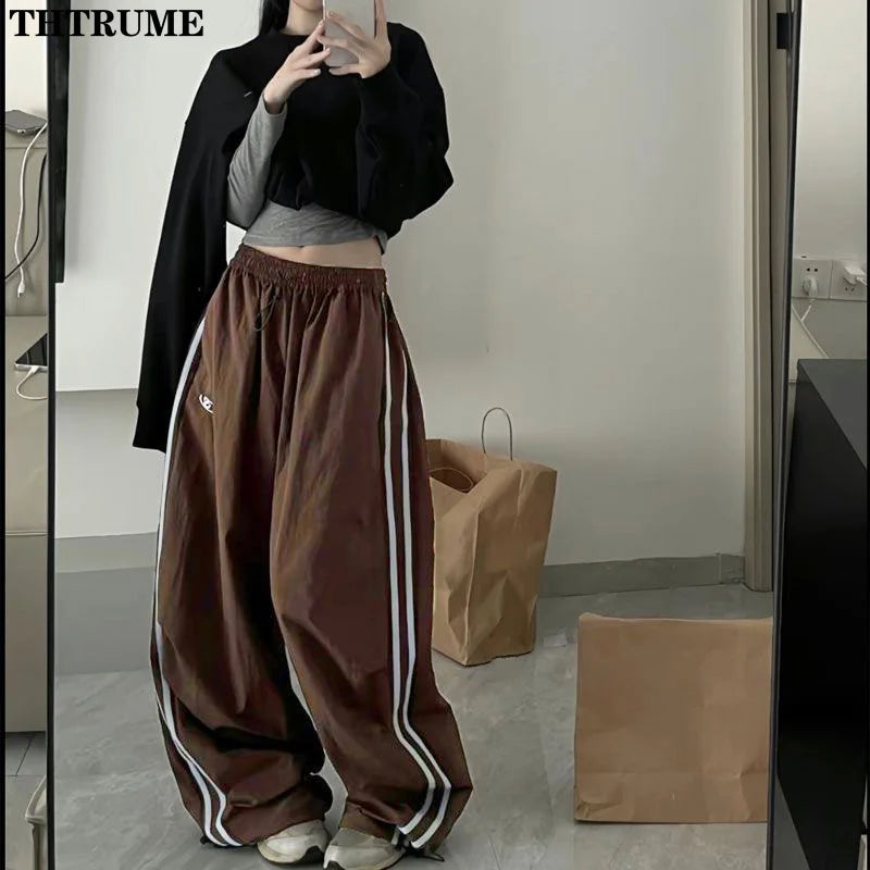 Pantalones Cargo Mujer Y2K | Pantalón Ancho Oversize Hip Hop con Bolsillos