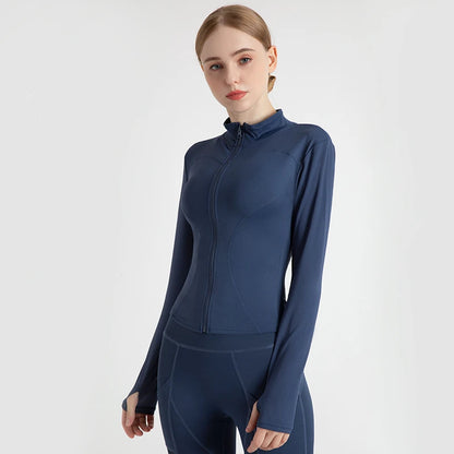 Chaqueta Deportiva Mujer 2024 | Corta con Cremallera Slim Fit Yoga y Fitness