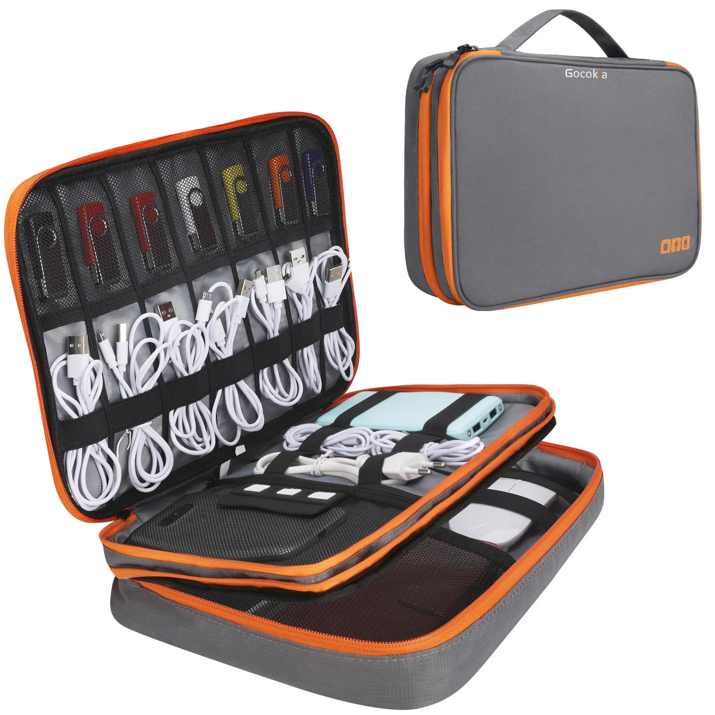 Clearance_Portable Electronic Accessories Travel case,Cable Organizer Bag Gadget Carry Bag for iPad,Cables,Power,USB Flash Drive