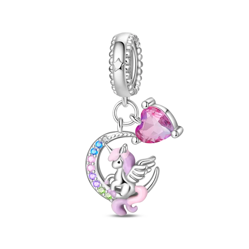 Charm Clip Plata 925 con Corazones, Corona y Concha | CZ Pavé Brillante | Compatible Pandora Original
