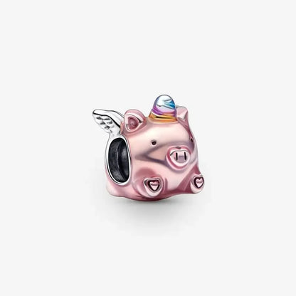 Charm Disney Cerdito Volador Rosa & Princesas | Compatible Pandora Pulsera Mujer DIY