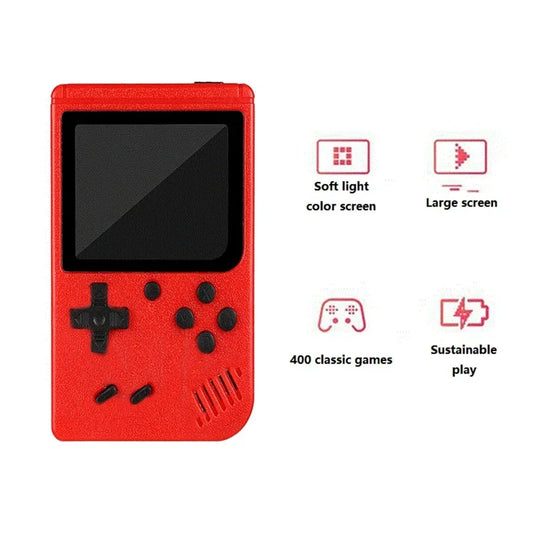 Consola Retro Portátil Infantil Roja | 400 Juegos Clásicos + Conexión TV y Batería Recargable