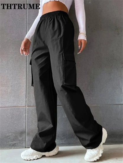 Pantalones Jogger Cargo Mujer | Pantalón Ancho Cintura Alta Casual Elegante y Chic