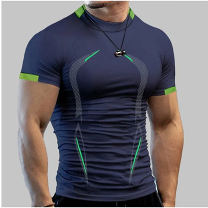 Camiseta Compresiva para Hombre – Fitness, Gym, Running y Superhéroe, Entrenamiento, Transpirable, Secado Rápido, Manga Corta
