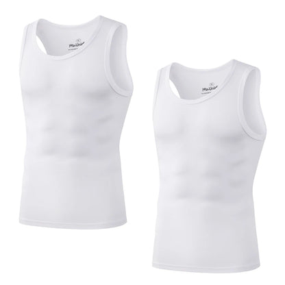 Pack 2 Camisetas de Tirantes para Hombre – Tank Top Gym sin Mangas de Fibra de Bambú, Compresivo y Alta Calidad