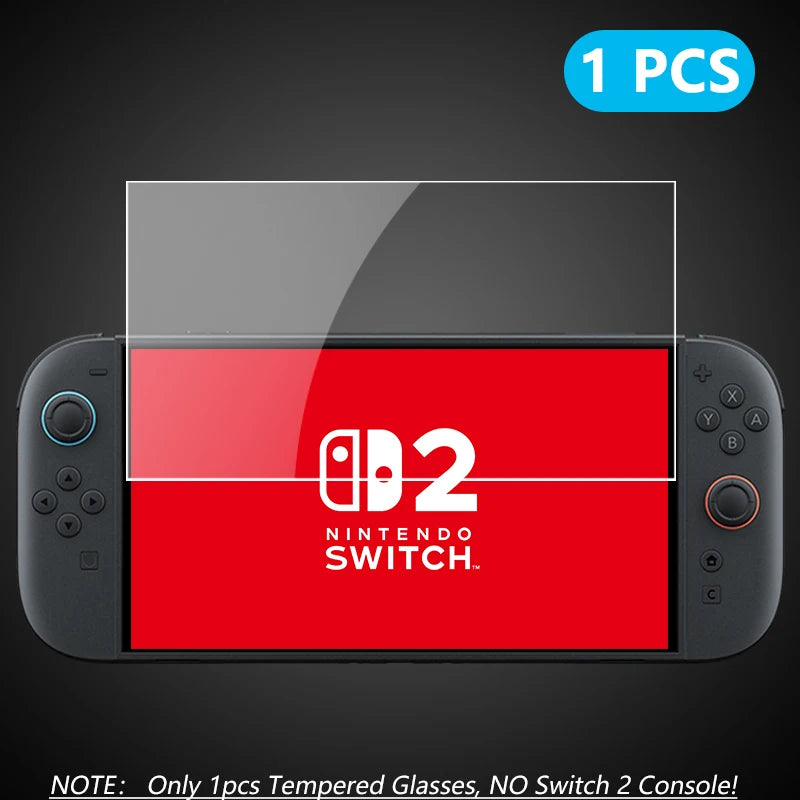 NS2 HD Screen Protector Tempered Glass for Switch 2, Transparent HD Anti-Scratch Tempered Glass Screen Protector Switch 2