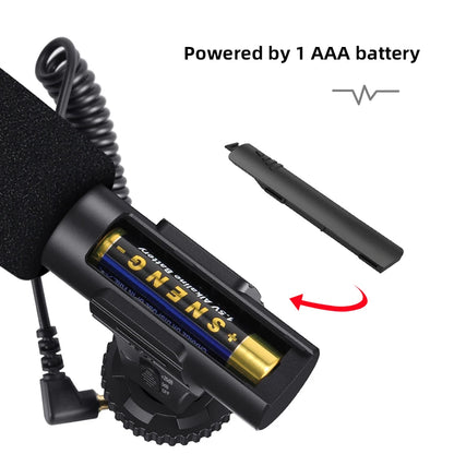Micrófono MAMEN KT-G1 para grabación – Plug & Play con cable largo para cámara, móvil, vlog y podcast