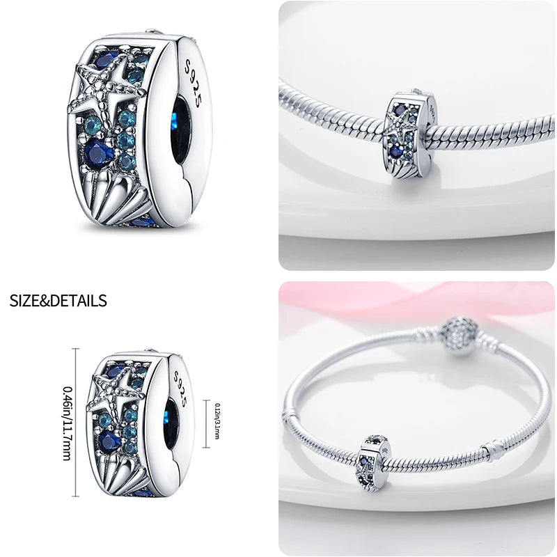 Charm Serie Océano en Plata 925 – Abalorios Tortuga, Cangrejo y Sirena para Pulsera Original Mujer