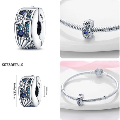 Charm Serie Océano en Plata 925 – Abalorios Tortuga, Cangrejo y Sirena para Pulsera Original Mujer