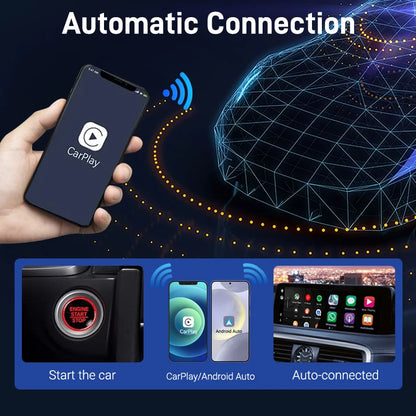 2025 Nuevo Adaptador 2 en 1 Smart Mini Box – CarPlay Inalámbrico y Android Auto, Conexión Automática WIFI + BT para Toyota, Volvo, Benz, MG, Kia, Mazda, Ford