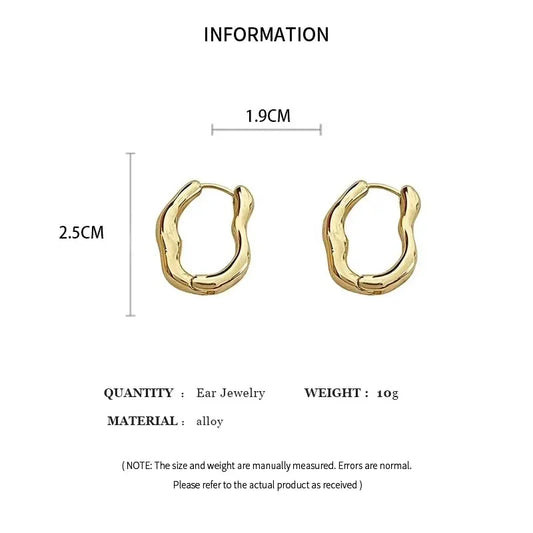 Aros Geométricos Metálicos Irregulares - Pendientes Dorado y Plateado para Mujer, Estilo Moderno y Elegante