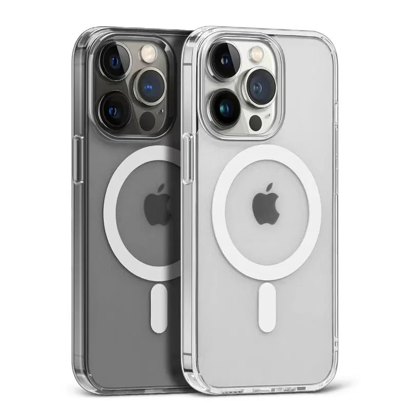 Funda Original Compatible con MagSafe | Carcasa Transparente Rígida HD con Carga Inalámbrica Magnética | Para iPhone 16 15 14 13 12 11 Pro Max Plus