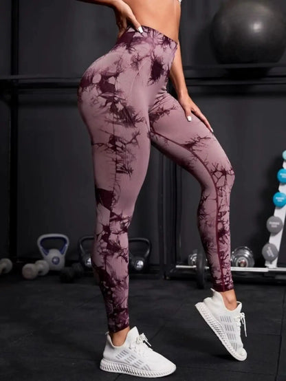 Leggings Seamless Mujer | Mallas Deportivas Cintura Alta Tie Dye Push Up Yoga y Fitness