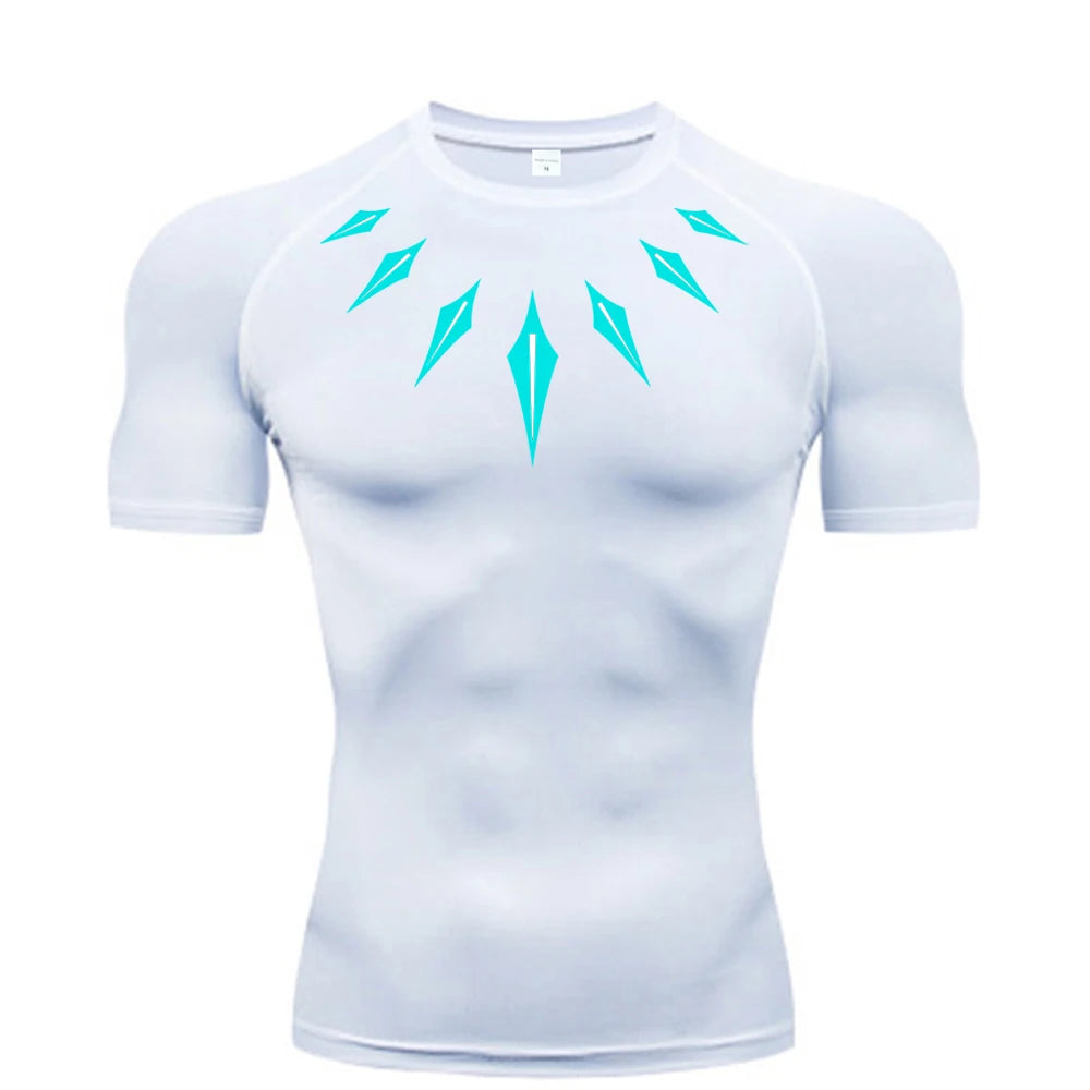 Camiseta Compresiva Anime para Hombre – Fitness, Running y Gym con Secado Rápido, Ajuste Slim y Estilo Atlético