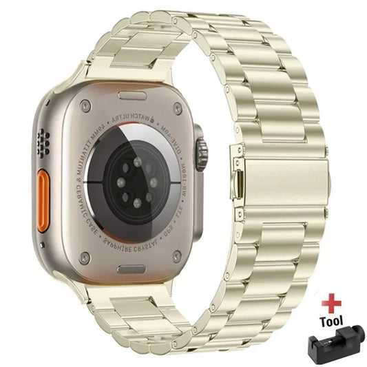 Correa de Acero Inoxidable para Apple Watch | Pulsera Metálica Ajustable 38/40/41mm - 42/44/45mm - Ultra 49mm | Compatible con Series SE/3/4/5/6/7/8