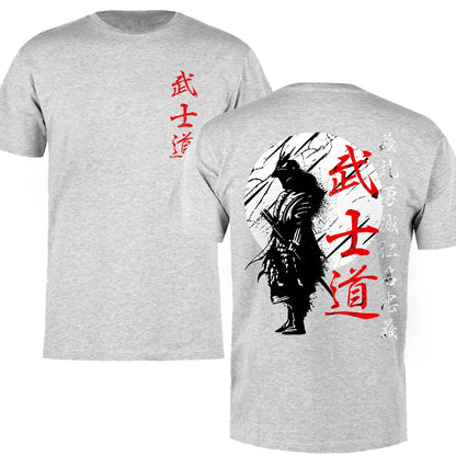 Camiseta Oversize “Japan Samurai Spirit” – T-shirt Estilo Japonés, Estampado Trasero, 100% Algodón, Casual y Regalo para Hombre