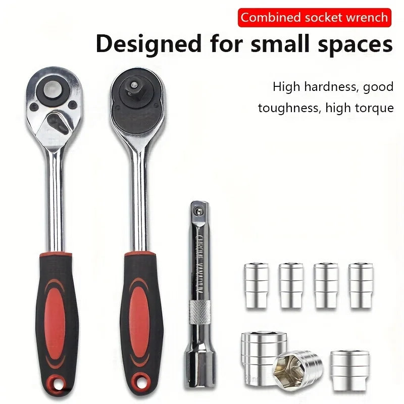 Car Toolbox Set Fast Ratchet Wrench 53/46pcs Socket Group Bit Industrial-grade Toolbox Auto Repair Tools Set Maintenance Amagi