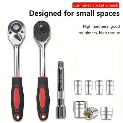Car Toolbox Set Fast Ratchet Wrench 53/46pcs Socket Group Bit Industrial-grade Toolbox Auto Repair Tools Set Maintenance Amagi