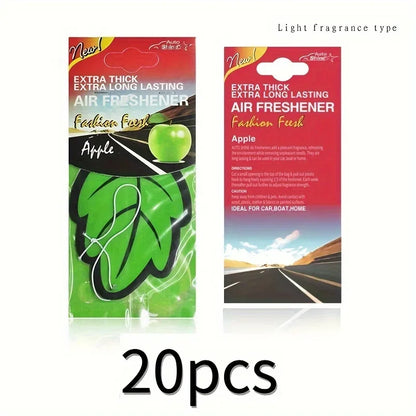 Ambientador de Coche Colgante en Forma de Hoja – 3 a 60 Piezas Aroma Natural Vainilla Perfume Interior Auto