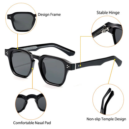 CATERSIDE Gafas de Sol Cuadradas Clásicas Hombre Mujer | Estilo Lujo Viaje Playa Fiesta UV400
