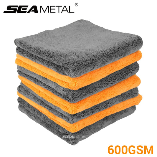 SEAMETAL Toalla de Microfibra 40x40cm para Coche – Paño de Limpieza Grueso, Alta Absorción, Secado y Detallado de Auto