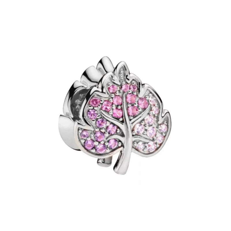 Charm Plata 925 Flores Rosadas | Cerezo y Margarita Brillante Compatible Pandora