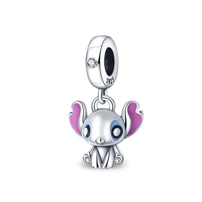 Charm Disney en plata 925 – Mickey, Stitch, Olaf, Donald y Tigger para pulseras tipo Pandora, joyería mágica de princesa
