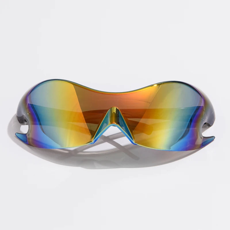Gafas de Sol Deportivas Y2K Unisex | Estilo Punk de Lujo Una Pieza UV400 Hip Hop Ciclismo