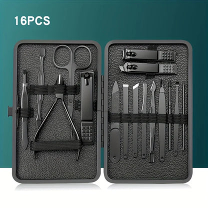 Set Profesional de Cortauñas 7-24 Piezas | Kit de Manicura y Pedicura de Alta Precisión para Hombres y Mujeres