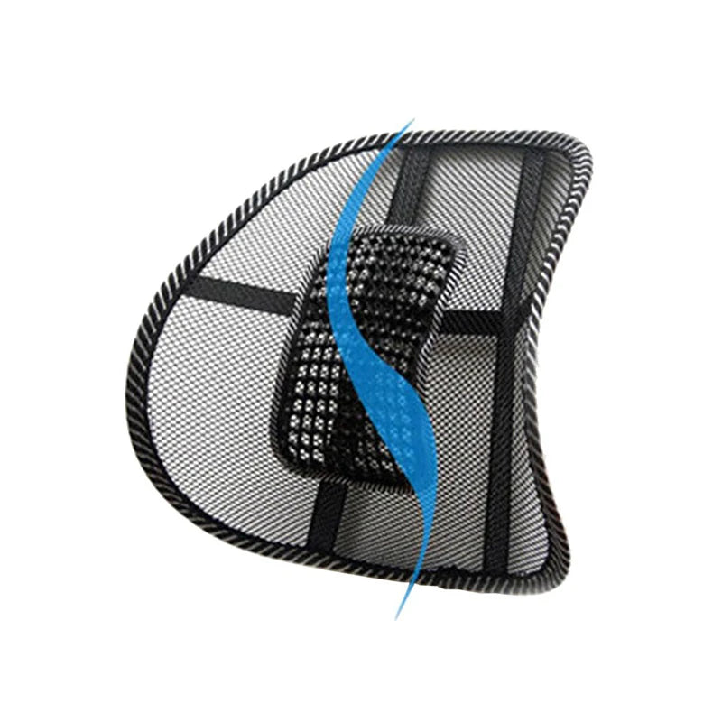 Cojín Lumbar de Malla para Auto y Oficina – Respaldo Ortopédico Ergonómico con Soporte de Espalda y Masaje para Silla de Coche o Escritorio