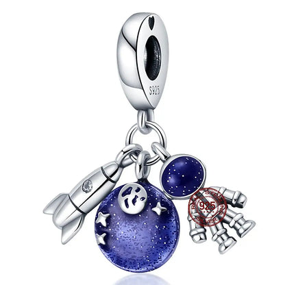Charm camaleón y luciérnaga que brilla en la oscuridad – Plata 925 para pulsera tipo Pandora, joyería DIY única