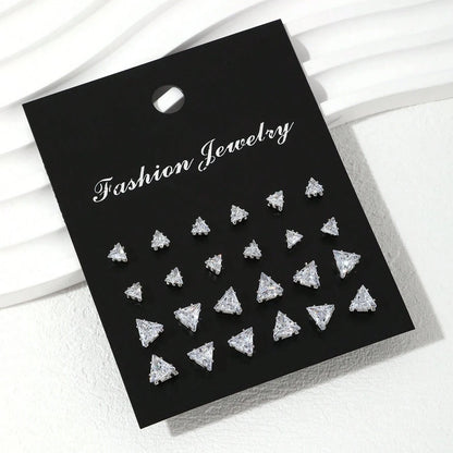 Set de 12 Pares de Aretes de Circonia – Pendientes Brillantes y Elegantes para Mujer, Regalo Ideal
