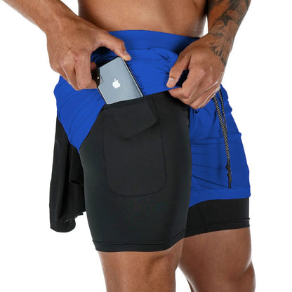 Shorts Deportivos 2 en 1 para Hombre – Gym, Fitness y Running con Compresión, Secado Rápido y Estiramiento
