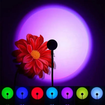 Lámpara LED USB Sunset Ambiance – Luz de Atardecer, Proyector Arcoíris 360°, Fotografía, Decoración y Ambiente