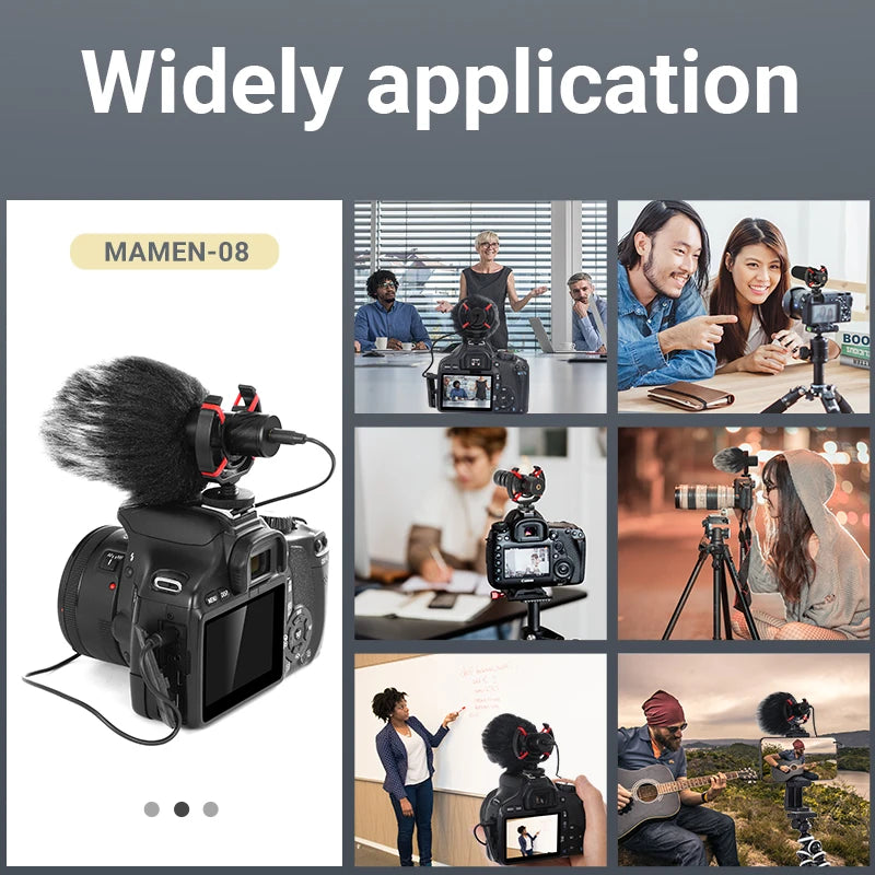 MAMEN Professional Shotgun Microphone – Micrófono Cardioide para Cámara, Smartphone y Vlogging