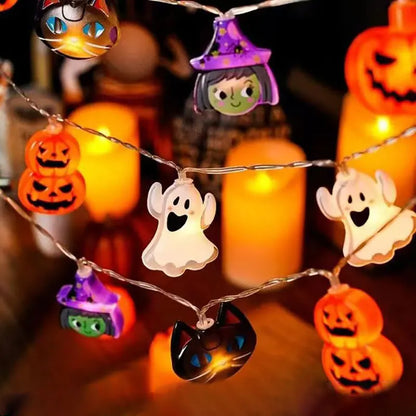 Guirnalda de Luces Halloween 2025 – Calabaza, Fantasma y Momia 🎃 Decoración de Fiesta 1.5m/3m/6m