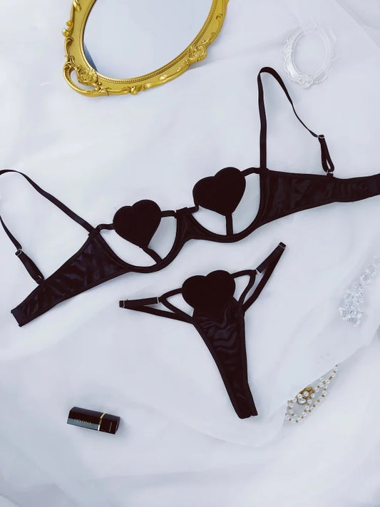 Conjunto Lencería Mujer 2025 | Cropped Rosa Sexy de Tres Piezas Estilo Novia
