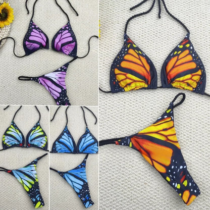 Bikini Sexy Mujer 2025 | Thong con Diseño Mariposa y Lazos Ajustables