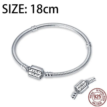 Charm Star Wars Mandalorian en Plata 925 – Abalorio Yoda y Casco Mandalorian para Pulsera Original Mujer