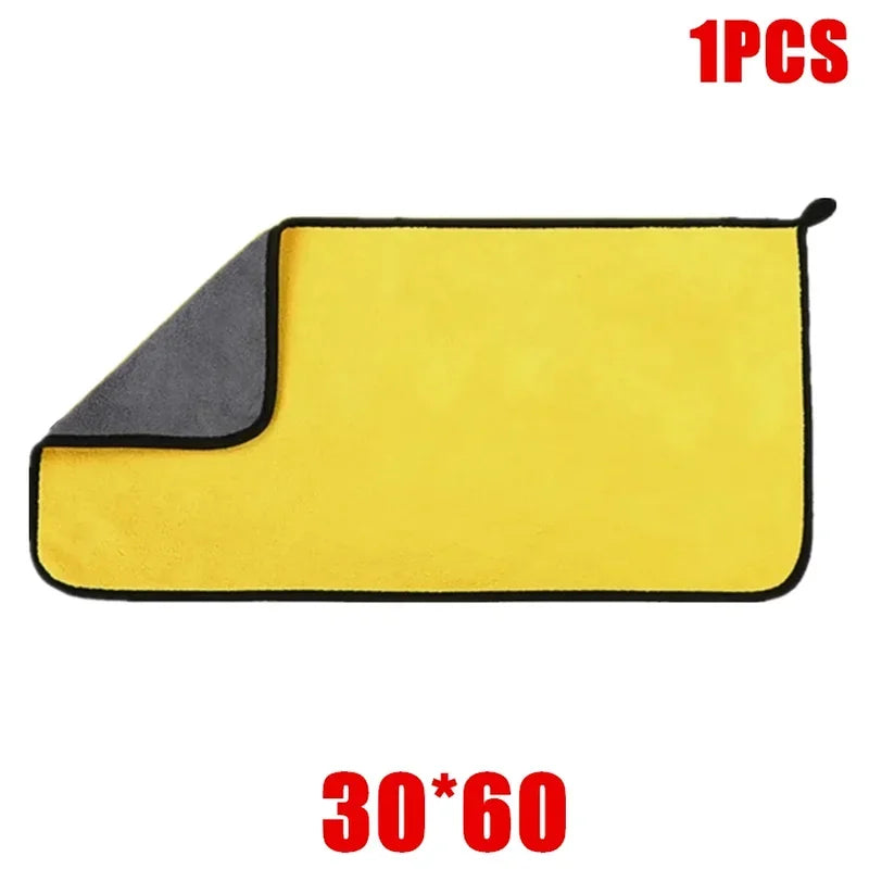 Toalla de Microfibra para Auto 🧽 Paños de Limpieza y Secado | 1/2/6 Piezas Súper Absorbentes para Carro, Moto y Hogar