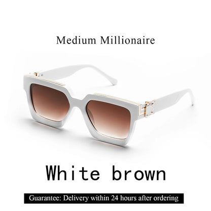 Gafas de Sol Retro Negras Millionaire | Lujo Cuadradas Unisex Hombre & Mujer 2025