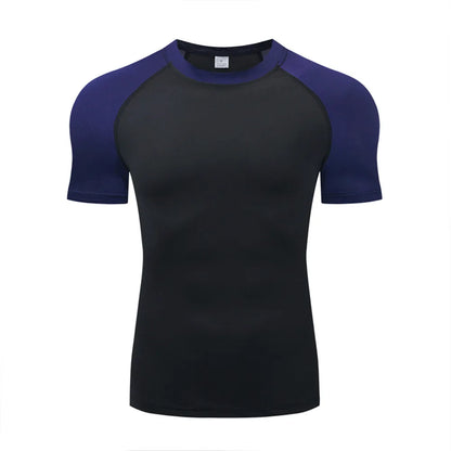 Camiseta Compresiva Hombre – Gym, Fitness, Running y Entrenamiento Outdoor, Manga Corta, Transpirable, Ajuste Elástico, Estilo Bat/Man
