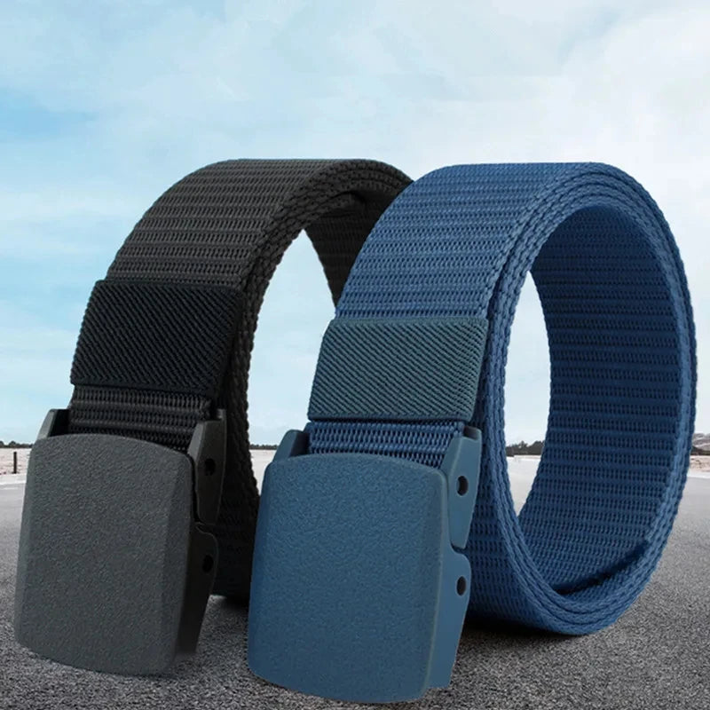 Cinturón Unisex de Moda para Hombre | Cinturón Ajustable 120cm con Hebilla Plástica | Cinturón Táctico para Pantalones, Viajes y Outdoor