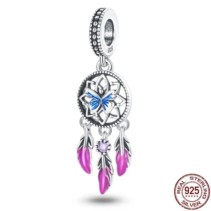 Charm camaleón y luciérnaga que brilla en la oscuridad – Plata 925 para pulsera tipo Pandora, joyería DIY única