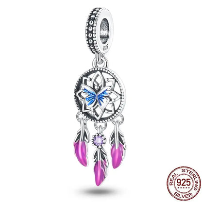 Charm camaleón y luciérnaga que brilla en la oscuridad – Plata 925 para pulsera tipo Pandora, joyería DIY única